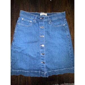 GAP 1969 Womens A Line Festival Y2K Concert Button Front Denim Skirt - 6/28 Tall